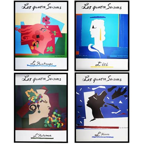 yves saint laurent les 4 saisons poster|Yves Saint Laurent, 1983, Lot de 4 affiches: Les Quatre Saisons.